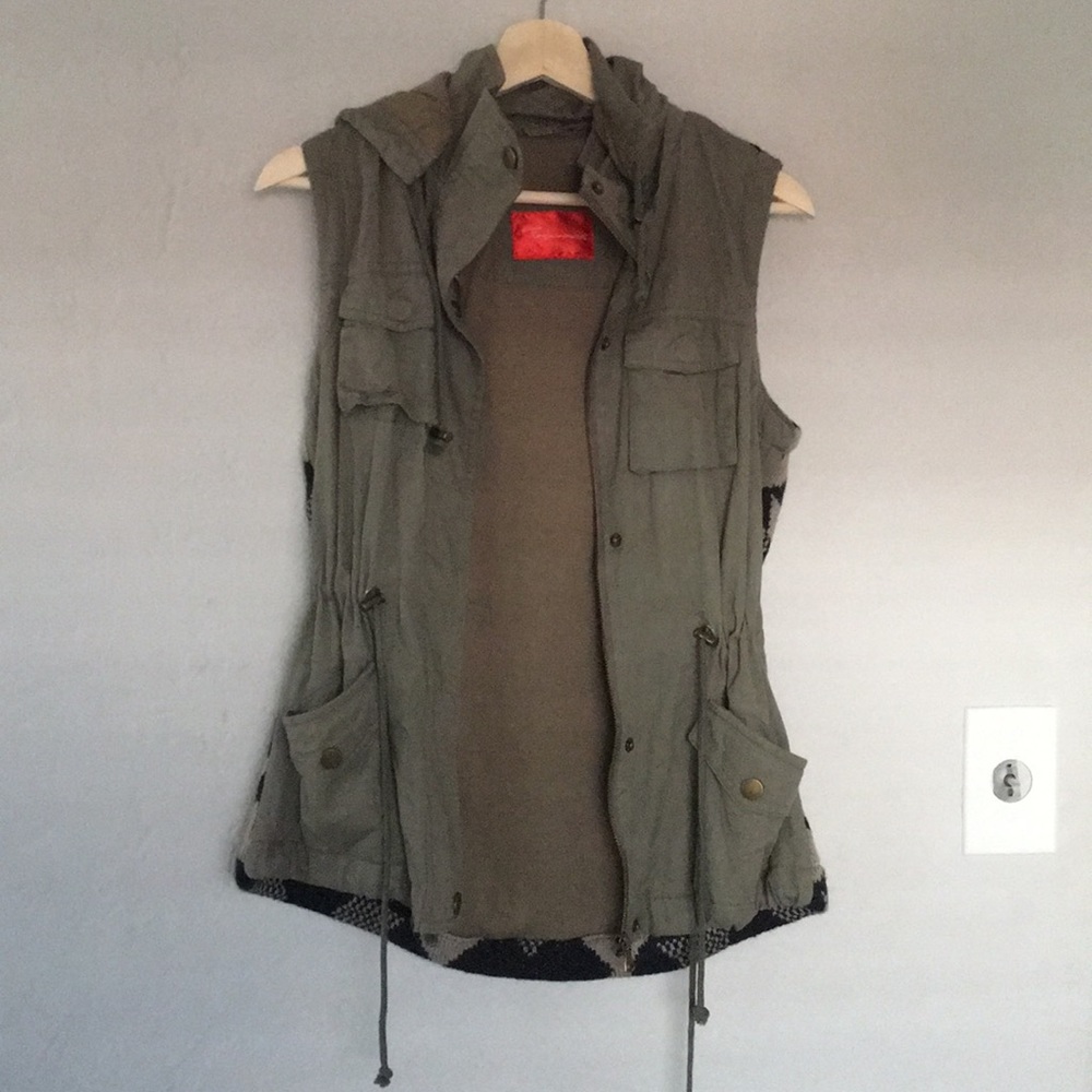 Olive hooded Vest
